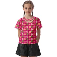 Little Flowers Garden   Kids  Front Cut Tee by ConteMonfrey