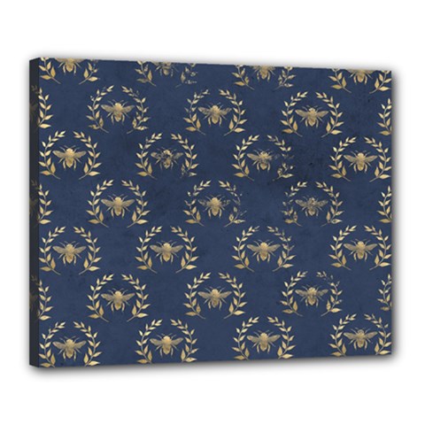 Blue Golden Bee Canvas 20  X 16  (stretched) by ConteMonfrey