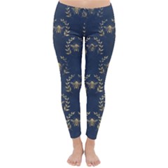 Blue Golden Bee Classic Winter Leggings by ConteMonfrey