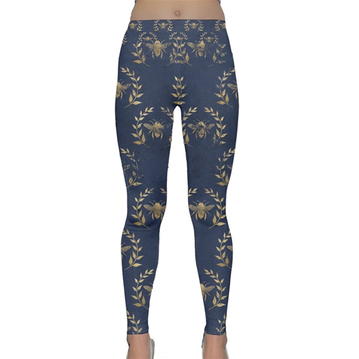 Blue Golden Bee Classic Yoga Leggings