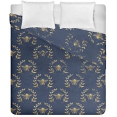 Blue Golden Bee Duvet Cover Double Side (california King Size) by ConteMonfrey