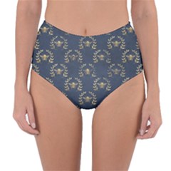 Blue Golden Bee Reversible High-waist Bikini Bottoms by ConteMonfrey