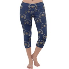 Blue Golden Bee Capri Yoga Leggings by ConteMonfrey