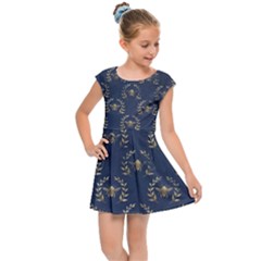 Blue Golden Bee Kids  Cap Sleeve Dress by ConteMonfrey