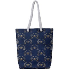 Blue Golden Bee Full Print Rope Handle Tote (small) by ConteMonfrey