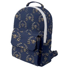 Blue Golden Bee Flap Pocket Backpack (small) by ConteMonfrey