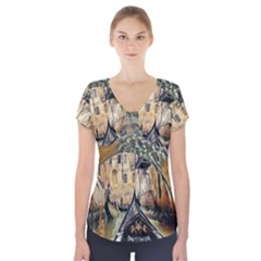 Art Venice Channel Short Sleeve Front Detail Top by ConteMonfrey