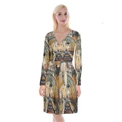 Art Venice Channel Long Sleeve Velvet Front Wrap Dress by ConteMonfrey