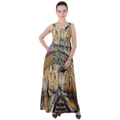 Art Venice Channel Empire Waist Velour Maxi Dress by ConteMonfrey