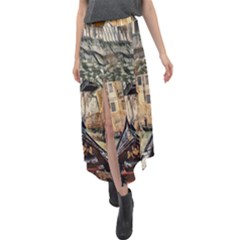 Art Venice Channel Velour Split Maxi Skirt by ConteMonfrey