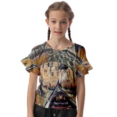 Art Venice Channel Kids  Cut Out Flutter Sleeves by ConteMonfrey