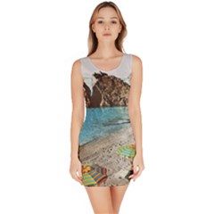 Beach Day At Cinque Terre, Colorful Italy Vintage Bodycon Dress by ConteMonfrey