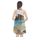 Beach Day At Cinque Terre, Colorful Italy Vintage Halter Neckline Chiffon Dress  View2