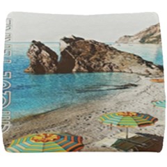 Beach Day At Cinque Terre, Colorful Italy Vintage Seat Cushion by ConteMonfrey