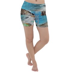 Beach Day At Cinque Terre, Colorful Italy Vintage Lightweight Velour Yoga Shorts by ConteMonfrey