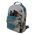 Beach Day At Cinque Terre, Colorful Italy Vintage Flap Pocket Backpack (Large) View1