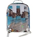 Beach Day At Cinque Terre, Colorful Italy Vintage Double Compartment Backpack View3