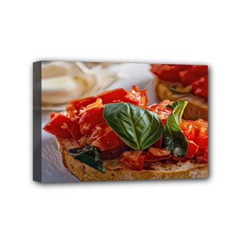 Beautiful Bruschetta - Italian Food Mini Canvas 6  X 4  (stretched) by ConteMonfrey