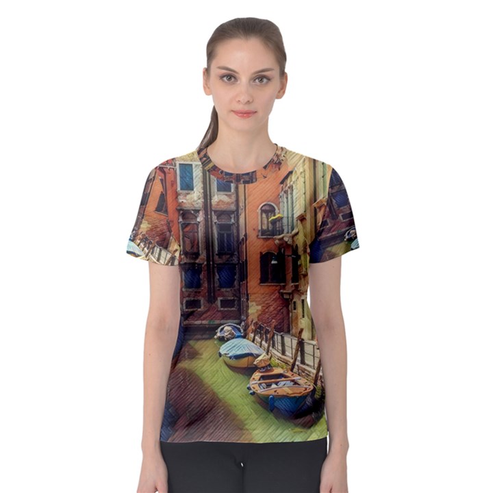 Venice Canals Art   Women s Sport Mesh Tee