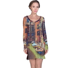 Venice Canals Art   Long Sleeve Nightdress by ConteMonfrey