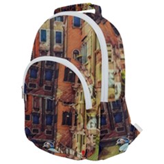 Venice Canals Art   Rounded Multi Pocket Backpack by ConteMonfrey