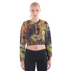 Venice Canals Art   Cropped Sweatshirt by ConteMonfrey