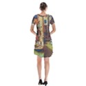 Venice Canals Art   Short Sleeve V-neck Flare Dress View2