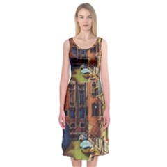 Venice Canals Art   Midi Sleeveless Dress by ConteMonfrey