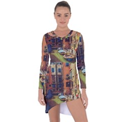 Venice Canals Art   Asymmetric Cut-out Shift Dress by ConteMonfrey