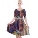 Venice Canals Art   Quarter Sleeve A-Line Dress View1