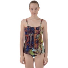 Venice Canals Art   Twist Front Tankini Set by ConteMonfrey