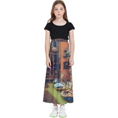 Venice Canals Art   Kids  Flared Maxi Skirt by ConteMonfrey