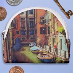 Venice Canals Art   Horseshoe Style Canvas Pouch by ConteMonfrey