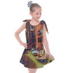 Venice Canals Art   Kids  Tie Up Tunic Dress by ConteMonfrey