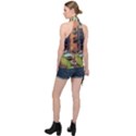 Venice Canals Art   Halter Asymmetric Satin Top View2