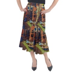 Venice Canals Art   Midi Mermaid Skirt by ConteMonfrey