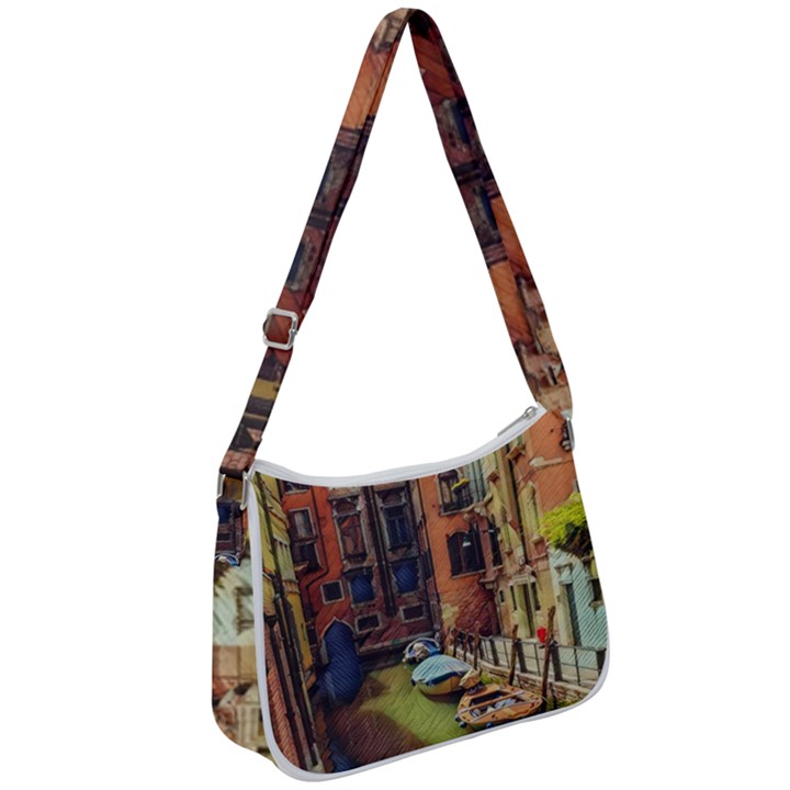 Venice Canals Art   Zip Up Shoulder Bag