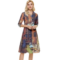 Venice Canals Art   Classy Knee Length Dress by ConteMonfrey