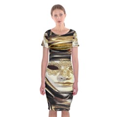 Artistic Venetian Mask Classic Short Sleeve Midi Dress by ConteMonfrey