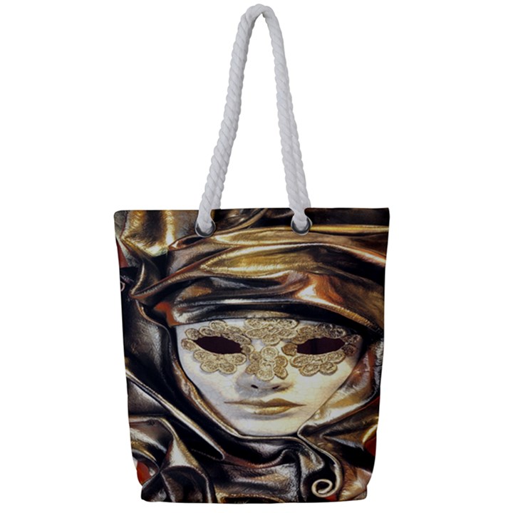 Artistic Venetian Mask Full Print Rope Handle Tote (Small)