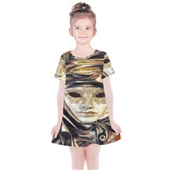 Artistic Venetian Mask Kids  Simple Cotton Dress by ConteMonfrey