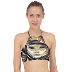 Artistic Venetian Mask Racer Front Bikini Top by ConteMonfrey