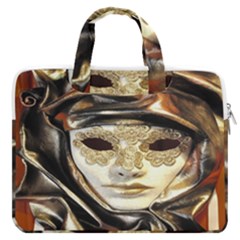 Artistic Venetian Mask Macbook Pro 16  Double Pocket Laptop Bag  by ConteMonfrey