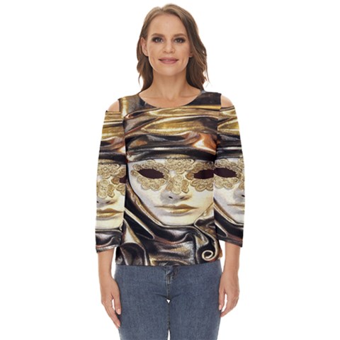 Artistic Venetian Mask Cut Out Wide Sleeve Top by ConteMonfrey