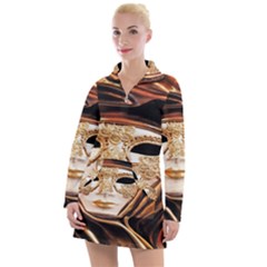 Venetian Mask Women s Long Sleeve Casual Dress by ConteMonfrey