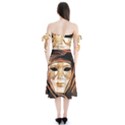 Venetian Mask Shoulder Tie Bardot Midi Dress View2