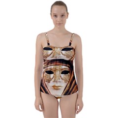 Venetian Mask Twist Front Tankini Set by ConteMonfrey