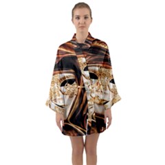 Venetian Mask Long Sleeve Satin Kimono by ConteMonfrey