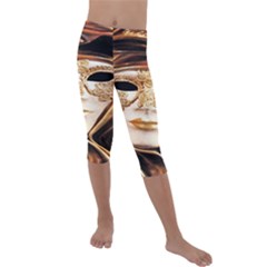 Venetian Mask Kids  Lightweight Velour Capri Leggings  by ConteMonfrey