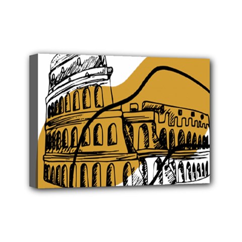 Colosseo Draw Silhouette Mini Canvas 7  X 5  (stretched) by ConteMonfrey